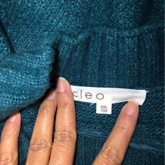 CLEO | Pointelle Tunic Teal Colour Sweater XXL - Picture 7 of 13